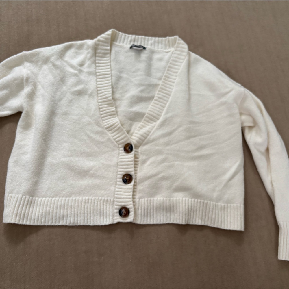 Women's Cream Cardigan Sweater